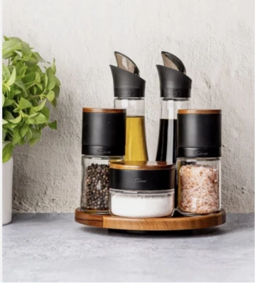 Trudeau Lazy Susan Seasoning Station, 6-piece Set - Image 1 of 4