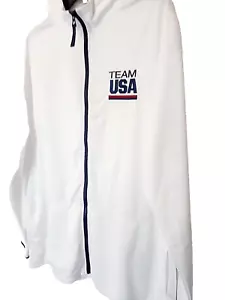 BESTICKTE Team USA Olympische Spiele weiß mit durchgehendem Reißverschluss Trainingsjacke Herren X-LARGE - Bild 1 von 8