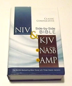 Bible - Zondervan - NIV, KJV, NASB, AMP - Classic Comparative - Side-by-Side Bib - Picture 1 of 3