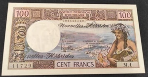 Nouvelles Hébrides billet de 100 Francs M.1 N°11729 SPL - Foto 1 di 2