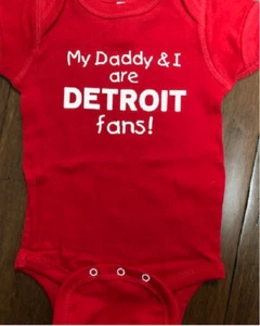 Detroit baby onesie ® bodysuit infant one piece Lions Red Wings toddler shirt - Picture 1 of 4