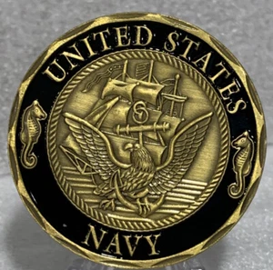 * US Navy Challenge Coin, Shellback US Navy Values Challenge Collectible Coin - Picture 1 of 3