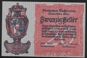 Liechtenstein 20 Heller 1920 Unc - Picture 1 of 1