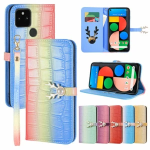 Leather Elk Flip Wallet Phone Case For Nokia Google Motorola Huawei Oneplus Sony - Picture 1 of 22
