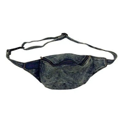 Vintage Fanny Pack Bum Belt Bag Leso Hippy 80s 90s Acid Wash Denim Adjustable - Image 1 of 4