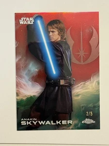 2025 Topps Chrome Star Wars Anakin Skywalker rosso /5 2/5 #3 - Foto 1 di 2