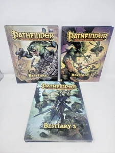 Pathfinder Bestiary Set (1-3) 1 2 3 Primera Edición Tapa Dura Excelente Estado - Imagen 1 de 6