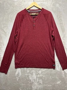 Jeans By Buffalo T Shirt Men's Size Large Sleeve Button-Up Henley-Neck Cotton - Picture 1 of 10