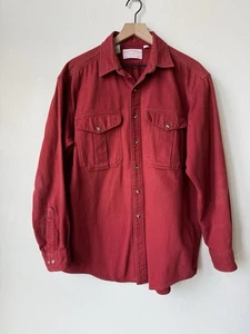 Vintage Filson Heavy Cotton Work Camp Jagd Solid Hemd Herren L Rot Langarm - Bild 1 von 4