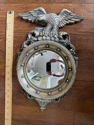 Espejo Syroco Convexo Bullseye 16" Águila Calva Estilo Regencia Federal De Colección Foto 1 de 4