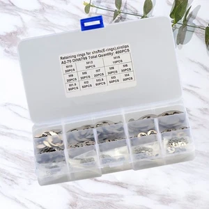 Stainless Steel Open Retention Ring Set Clip Retaining Kit E-shaped Snap - Picture 1 of 11