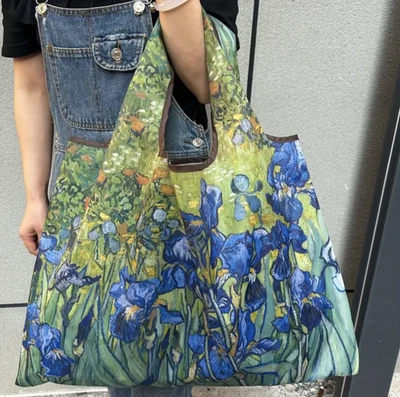 ¡Nuevo!  ¡Bonito!  Bolso de Mano "Van Gogh's Iris" Simple de Comestibles/Viaje... ¡Estilo! Foto 1 de 4