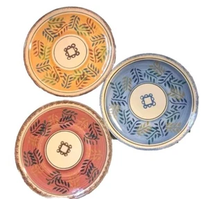 Vtg Rare KG Luneville Peintmain Gadjo 10.5" Dinner Plates Set Of 3 - Picture 1 of 20