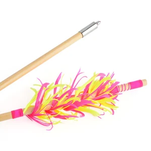 6X Wooden Arrows Handmade Shaft Archery Flu-Flu Spiral Wrap Feather Longbow Hunt - Picture 1 of 23