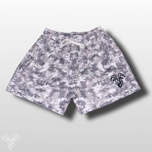 Digital Snow Camo Themed Mesh Gym Shorts - 5 inch inseam shorts / graphic shorts - Picture 1 of 5