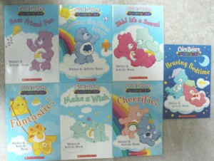 NOS Vintage Care Bears Friendship Club Scholastic Sticker & Activity Books x7 - Foto 1 di 7