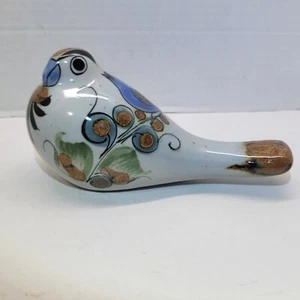 Vintage Noe Suro Tonala Mexican Pottery Bird Dove Figurine Hand Painted Signed - Picture 1 of 7