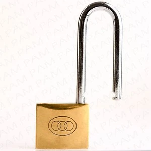 SOLID BRASS Long Shackle Padlock Heavy Duty 50mm Security Lock Garage/Gate/Shed - Picture 1 of 3