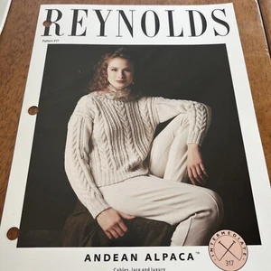 Reynolds Patterns Andean Alpaca # 317 Cable & Lattice Pull Sweater instructions - Picture 1 of 3