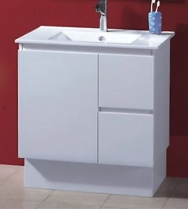 π Slimline 750x360x830mm Ceramic Vanity Unit with Basin β Modern Elegance - Picture 1 of 7