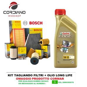 KIT TAGLIANDO ALFA ROMEO MITO 1.6 JTD FILTRI BOSCH + OLIO CASTROL - Foto 1 di 7