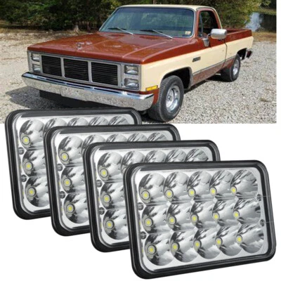 4X 4x6" Led Headlights Fit GMC C1500 2500 3500 K1500 K2500 K3500 1982-1986 Truck - Image 1 of 4