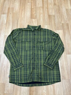 Chaqueta de Franela Simms Para Hombres XL Verde a Cuadros Waffle Forrada de Vellón Cabaña Pesca B61 Foto 1 de 4