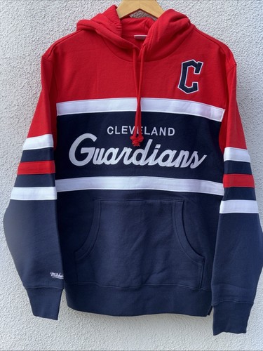 Felpa con cappuccio Mitchell & Ness Cleveland Guardians Head Coach Medium nuova con etichette prezzo al pubblico consigliato dal produttore $110