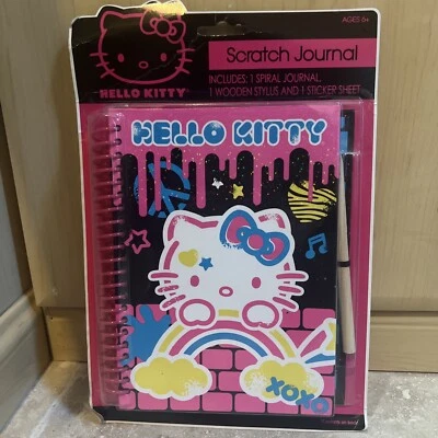 Neon hello Kitty scratch diary journal Art Sticker Set Birthday Christmas Easter - Image 1 of 4