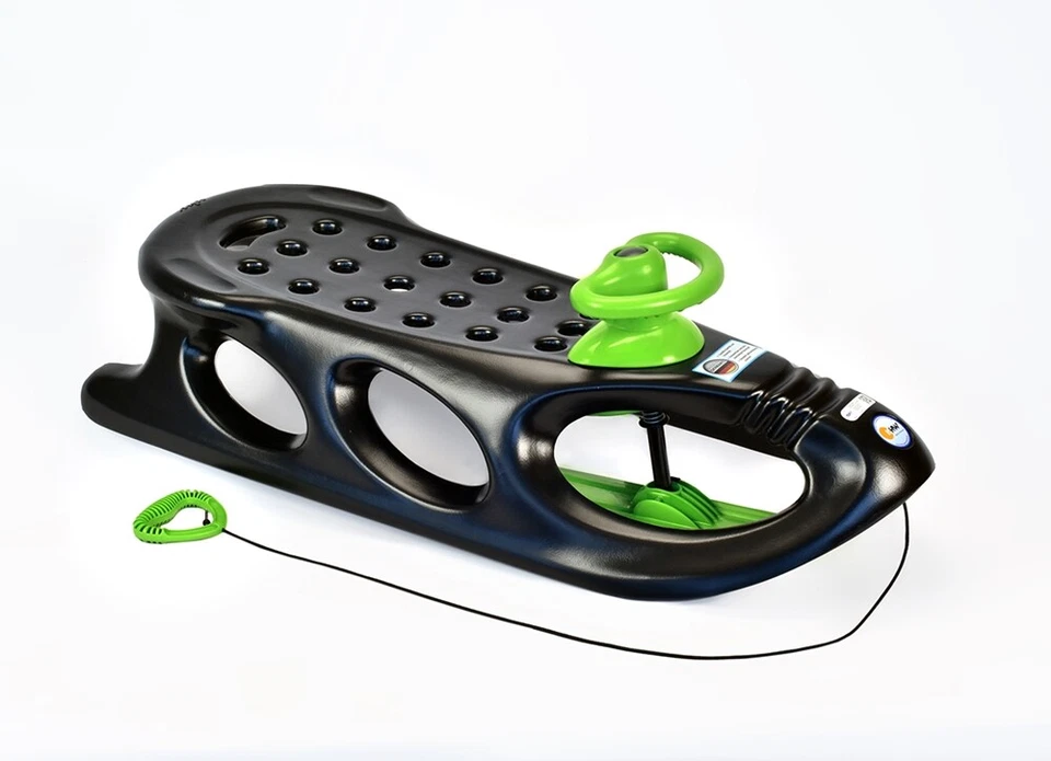 KHW Snow Shuttle de Luxe 2 Sitzer Lenkschlitten Kinder Jugend Erwachsene schwarz - Bild 1 von 1