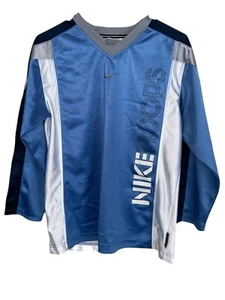 Camiseta Nike Hoops Niños Poliéster Jersey Logo Cuello en V Manga Larga Azul Blanco Talla L - Imagen 1 de 7