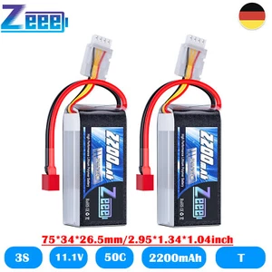 2xZeee Short 3S Lipo Akku T Stecker 2200mAh 11.1V 50C for RC Auto Truck Airplane - Bild 1 von 7