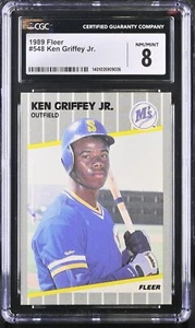 Baseball 1989 Fleer #548 Ken Griffey Jr. RC Rookie CGC 8.0 - Picture 1 of 2