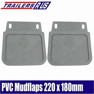 PAIR Plain PVC Grey Trailer Mud Flaps Ute Caravan Mudflaps 220mm x 180mm - Picture 1 of 3