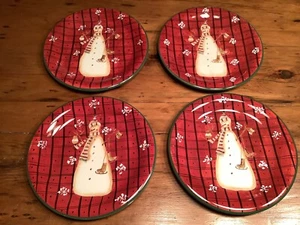 Noble Excellence SNOWMATES Snow Mates Set Of 4 Dinner Plates New! - Picture 1 of 4