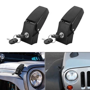 2PCS Hood Latches Locking Hood Catch Kit w/ Lock For 2007-19 Jeep Wrangler JK US - Bild 1 von 11