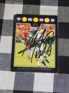 Adrian Peterson Signed Topps Football Card Minnesota Vikings - Picture 1 of 1