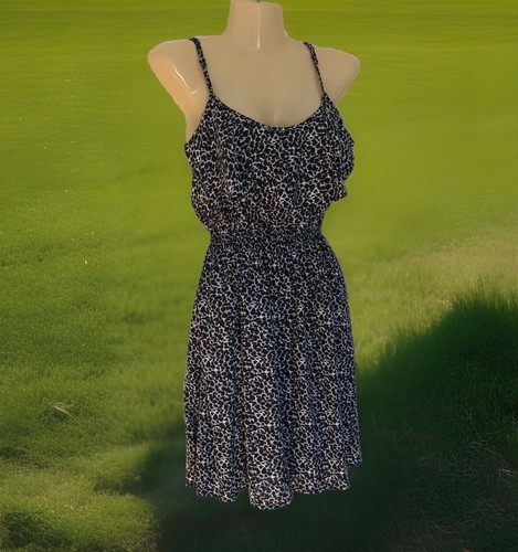 PALM ANGELS Abito smanicato prendisole donna taglia small stampa ghepardo ghepardo aderente e svasato