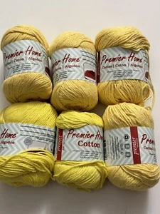 Mixed Lot of 5 Full/1 Partial ~ Premier Home Cotton Yarn ~ Sunflower ~ Yellow - Picture 1 of 1