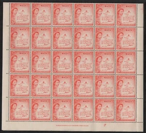 Malta 1956 Defs. comp nh postfrische Blätter der 1/4d und 3d (2024/10/11#02) - Bild 1 von 4