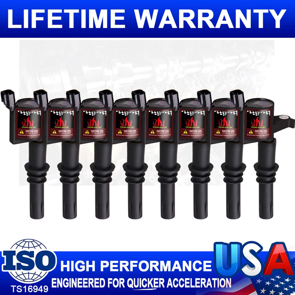 Paquete de 8 bobinas de encendido 2004 2005 2006 2007 2008 para Ford F-150 4,6/5,4 L V8 Triton Foto 1 de 4