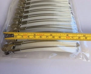 Para mujeres niñas clips para el cabello plateados abrazadera de metal grande 12,5 cm empuñadura horquilla señora nuevo - Imagen 1 de 9