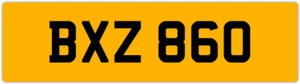 BXZ 860 B 3x3 DATELESS PRIVATE NUMBER PLATE BEC BEK BRY BEN BOB BAZ BIL BAS BON - Picture 1 of 1
