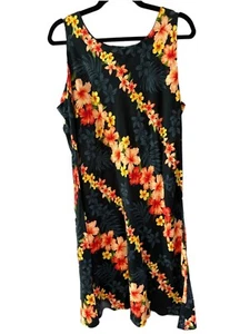 Paradise Bay Women’s XL Hawaiian Floral Hibiscus Tank Tropical Dress - Picture 1 of 6