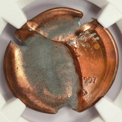 1997 NGC MS65RD Broadstruck With Chain Struck Indents Lincoln Cent Mint Error - Image 1 of 4