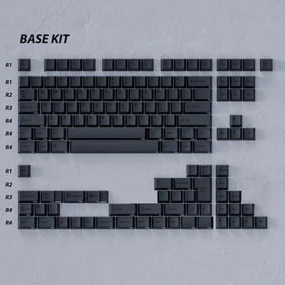 KBDfans PBTfans BOG Cherry Profile Black on Grey PBT Keycap Set (ANSI / ISO-DE) - Image 1 of 4
