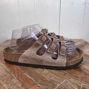 Birkenstock Florida Tobacco Brown Oiled Leather Soft Footbed Sandal Womens 7 - Picture 1 of 10
