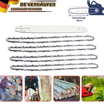 MARKENLOS 4x Sägekette + Schwert 35cm 3/8" 52 1,1mm für Bosch Dolmar Makita Kettensäge