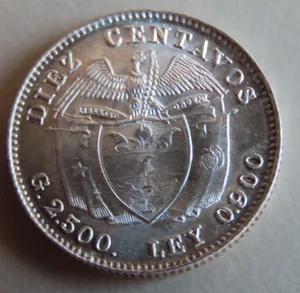 COLOMBIA 10 CENTAVOS 1940 plata, sin circular - Imagen 1 de 3