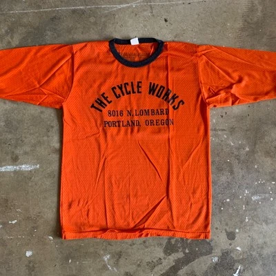 60s - 70s VINTAGE "THE CYCLE WORKS" MOTOCROSS MX JERSEY OLD 3D EMBLEM TAG HARLEY - Image 1 of 4